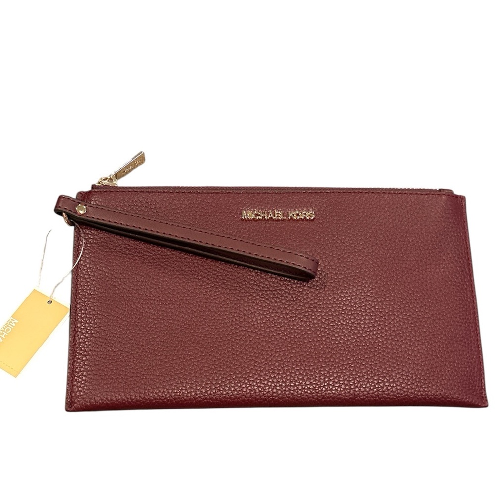 Michael Kors Oxblood Leather Wristlet